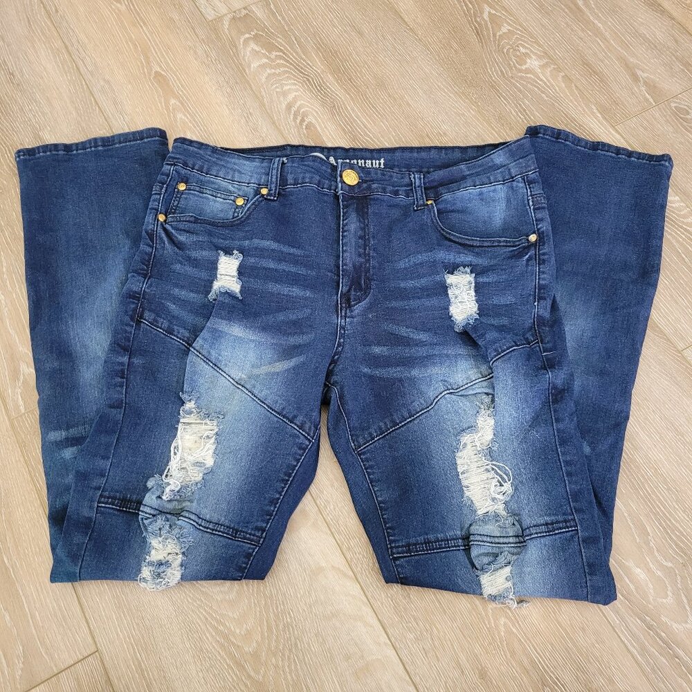 Argonaut Ultra Slim Men's Ripped Skinny Jeans | Size 36/32